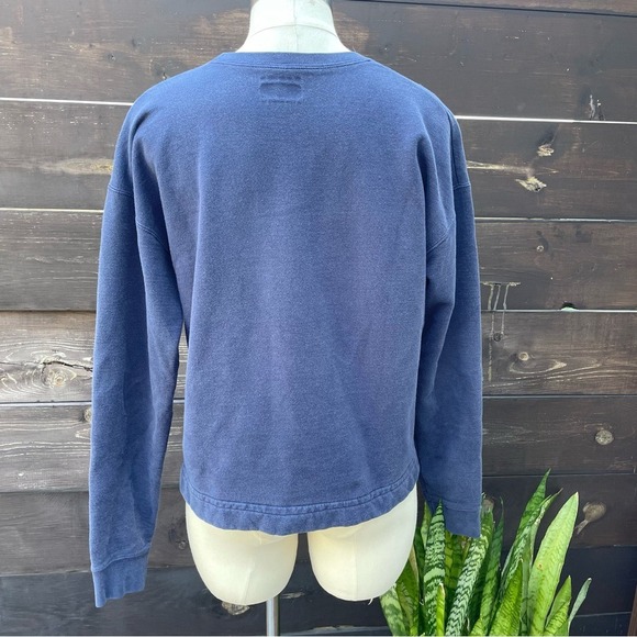 Design‎ By Humans Wolf Graphic Sweatshirt Unisex M Navy Cosmic Galaxy Crewneck - Picture 4 of 7